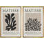 Classical Artwork "Henri Matisse, art botanique noir moderne, images murales neutres modernes, impression sur toile encadrée, ensemble de 2 pièces d'art mural" 16 x 24 x 2, 24 x 36 x 2-71660418-71660417