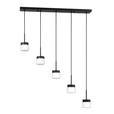 Barre d'éclairage noire 5 lumières Ikee