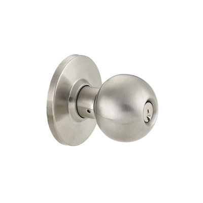 Cal Royal BA00-32D Entrance Function Barrington Cylindrical Knob, Schlage C Keyway, KA4, Grade 2, 630/US32D Stainless Steel
