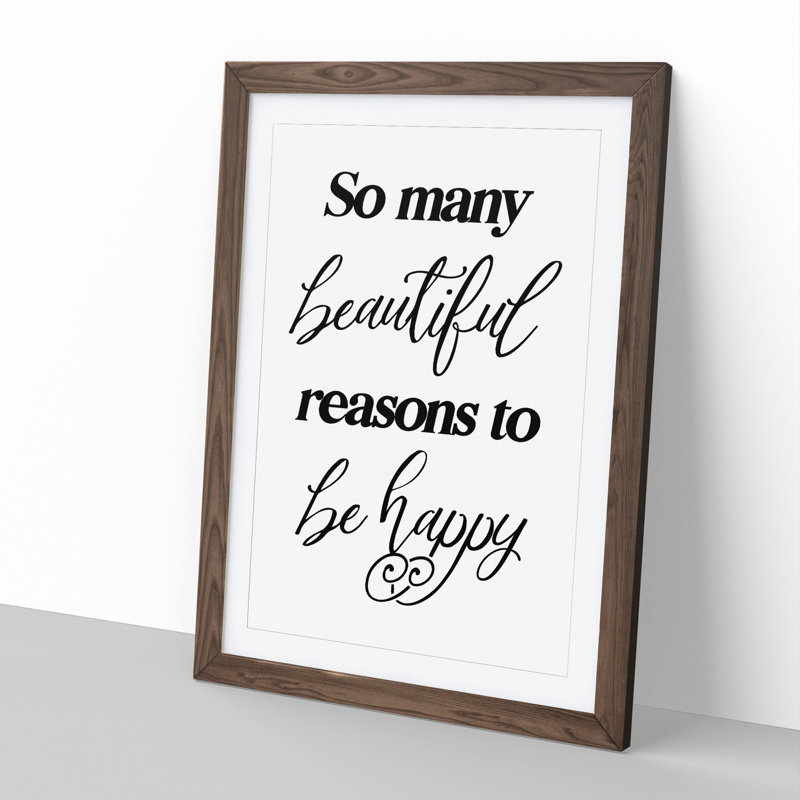 So Many Beautiful Reasons - Single Picture Frame Print on Wood, Walnut Framed, 36cm H x 27cm W x 2cm D