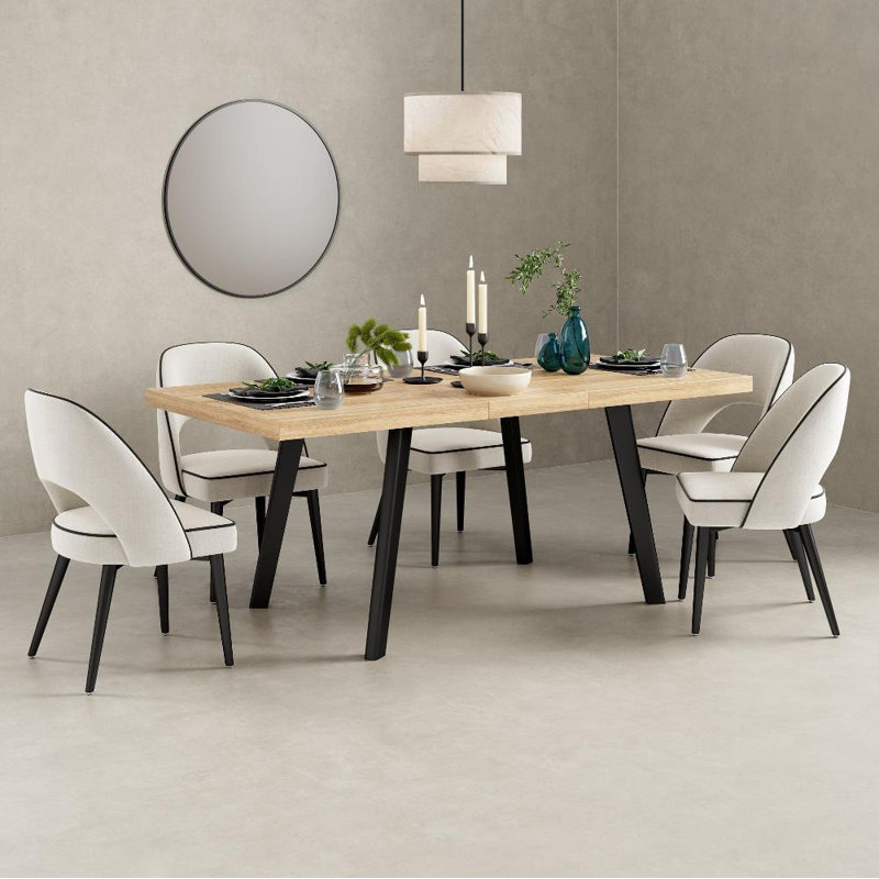 Belluno Extendable Metal Base Dining Table