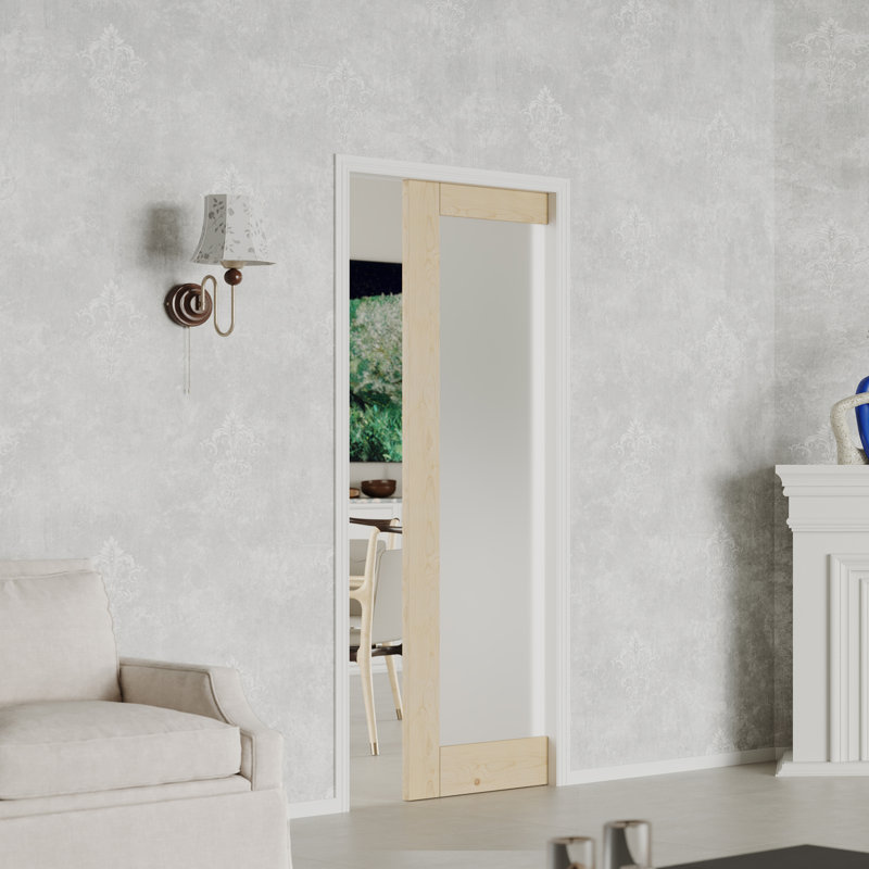 Porte escamotable - Panneau de fibres à densité moyenne en bois givré avec structure en bois givré pleine grandeur