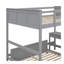 Lit double superposé au dessus d'un lit double avec bureau, gris-613963774