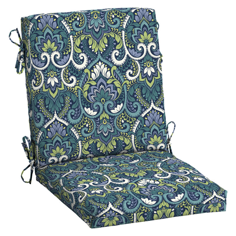 ARDEN Outdoor Lounge Chair 3.5" Cushion, 3.5" H x 18" W x 16.5" D, Dark Blue/White