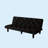 66" Black Velvet Sofa Bed-117951522