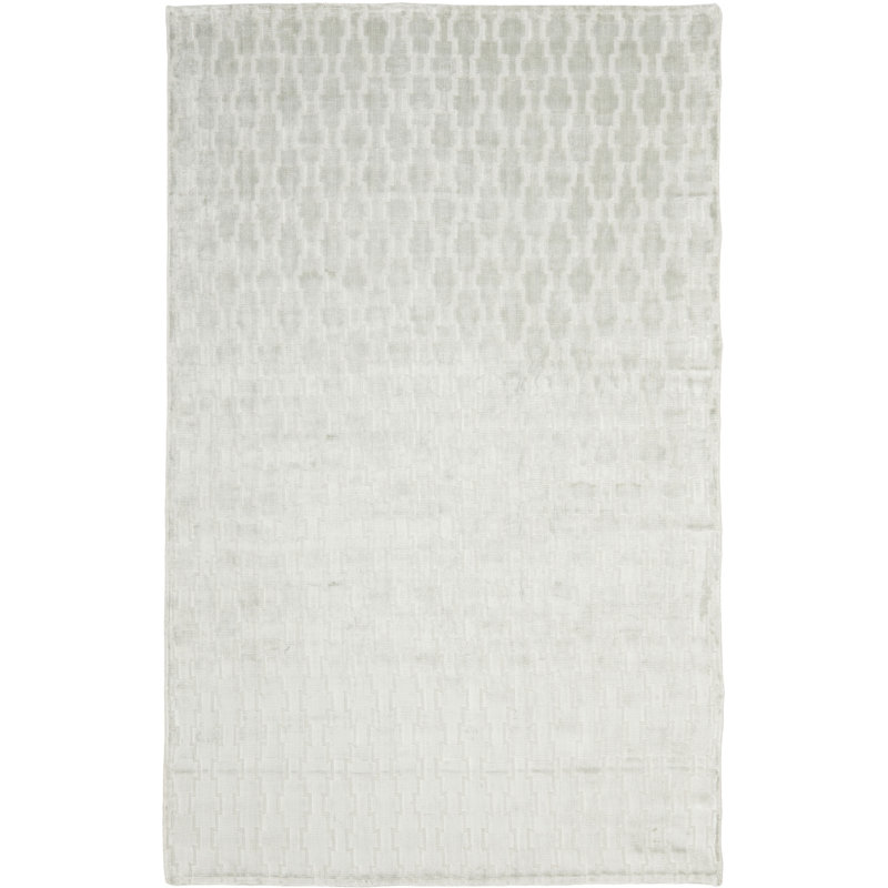 Tapis gris / viscose en coton tissé à la main Wald, Rectangle 9 pi x 12 pi