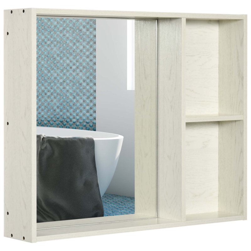 Armoire à pharmacie murale avec miroir et rangement, conception peu encombrante pour les salles de bain et les salles de lavage modernes