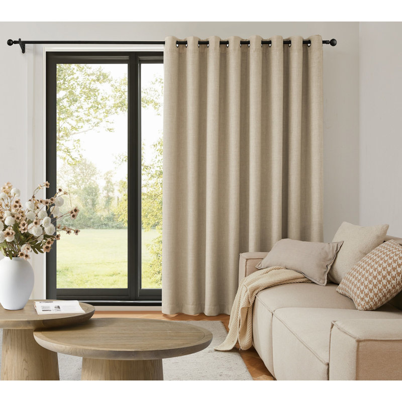SUNBARRIER I-SNAP Blackout Grommeted Panel Pair with removable liner by , Wheat, 100" W x 95" L