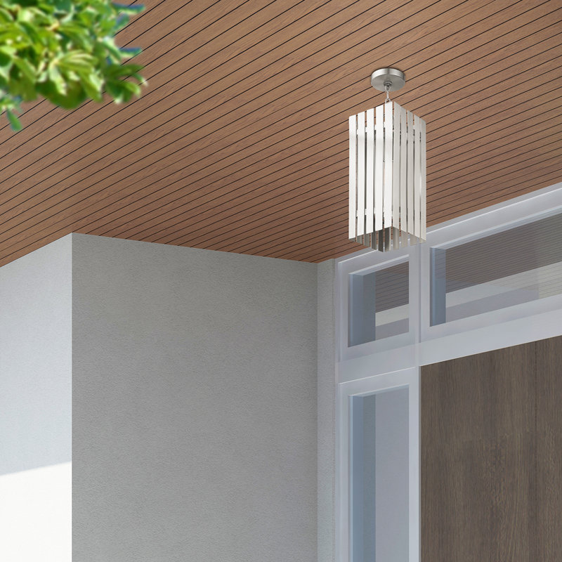 Luminaire suspendu simple à 1 lumière Sidley, Nickel brossé