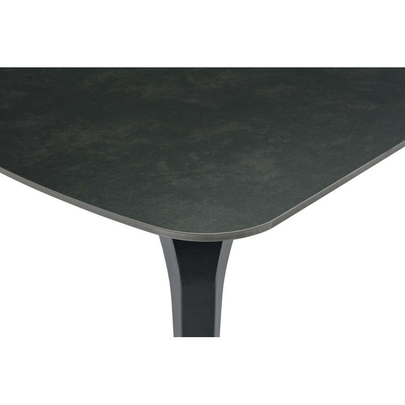 Table de salle à manger rectangulaire moderne, plateau en pierre frittée de qualité supérieure avec base en métal robuste, table de cuisine et de salle à manger résistante à la chaleur et aux égratignures (1 table)