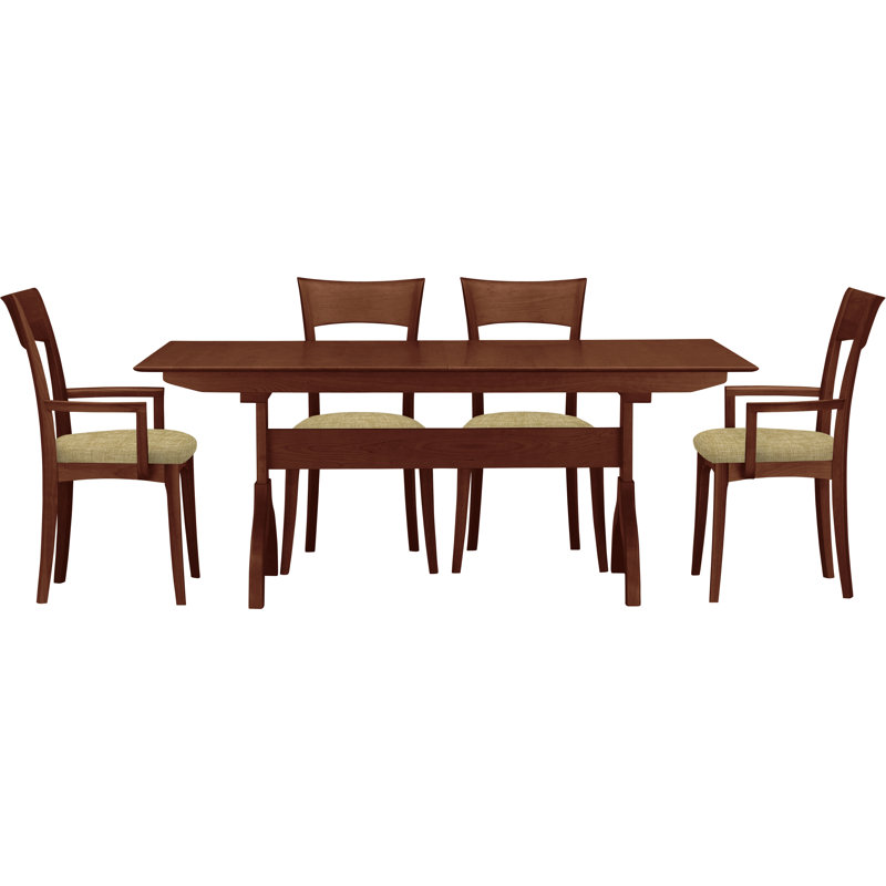 Sarah 5 - Piece Dining Set, Cognac Cherry, Slate (M10245) Fabric