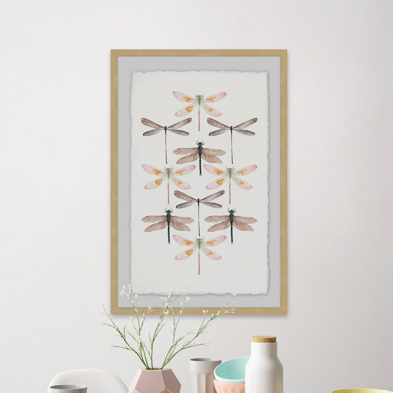 « libellule rows », reproduction encadrée, H 24 po x l 16 po