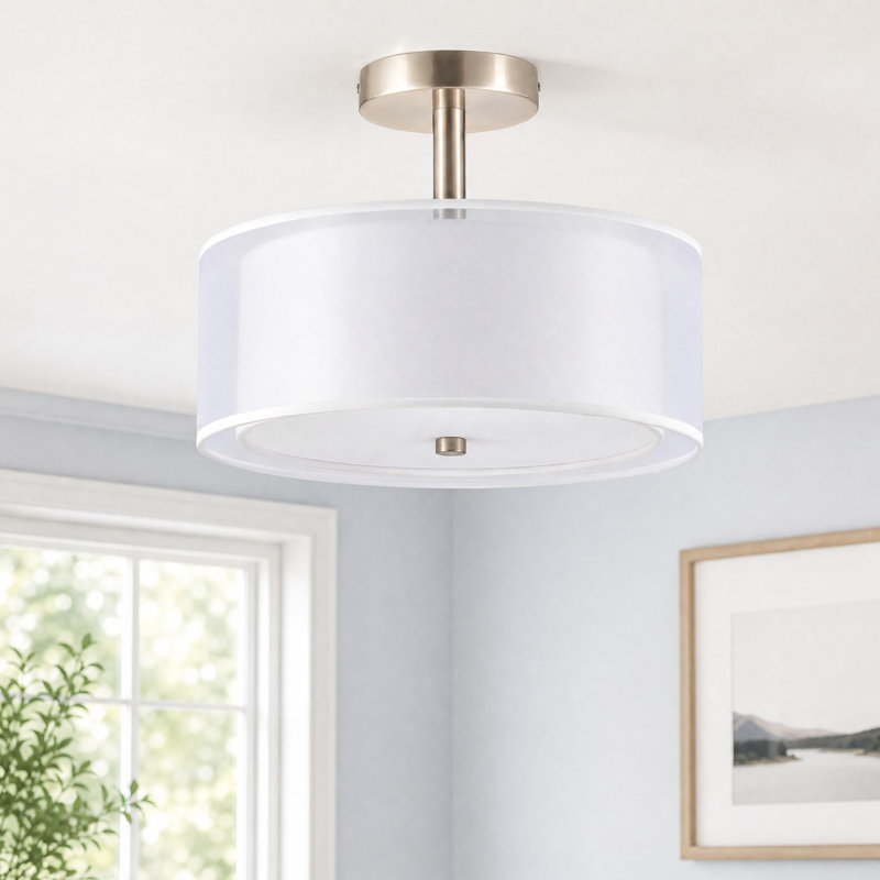Plafonnier semi-encastré 3 lumières, Gris