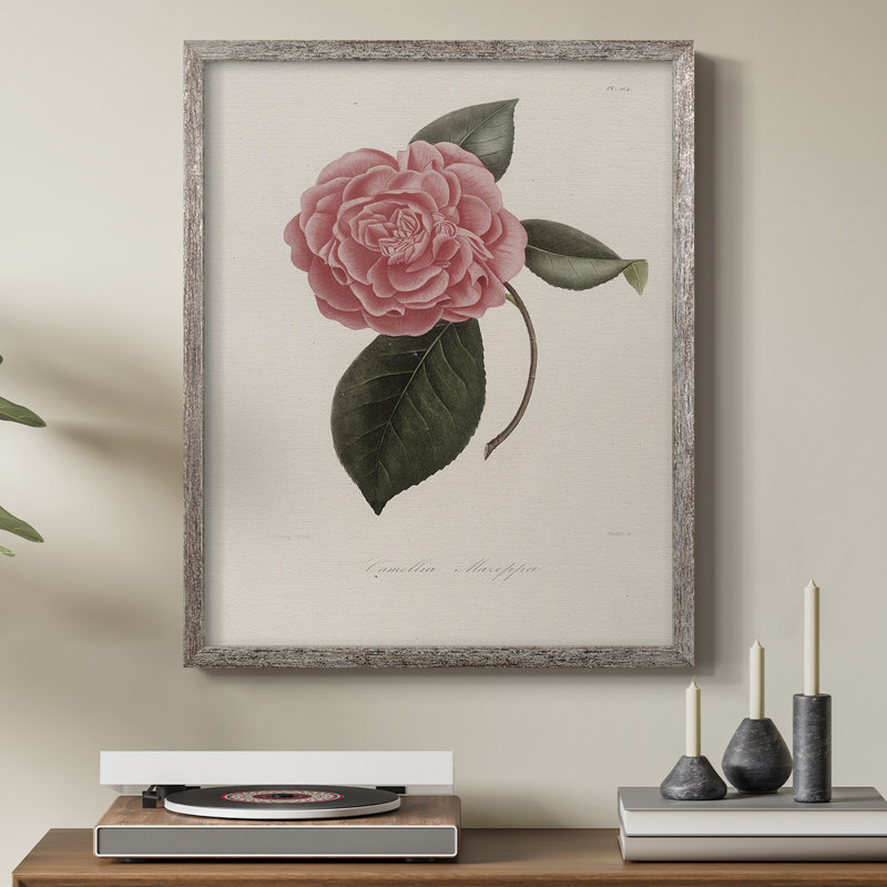 Impression florale vintage encadrée CXLI - bois massif, H 11 po x l 9 po