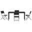  5 Piece Garden Dining Set Black PVC-coated polyester And Steel