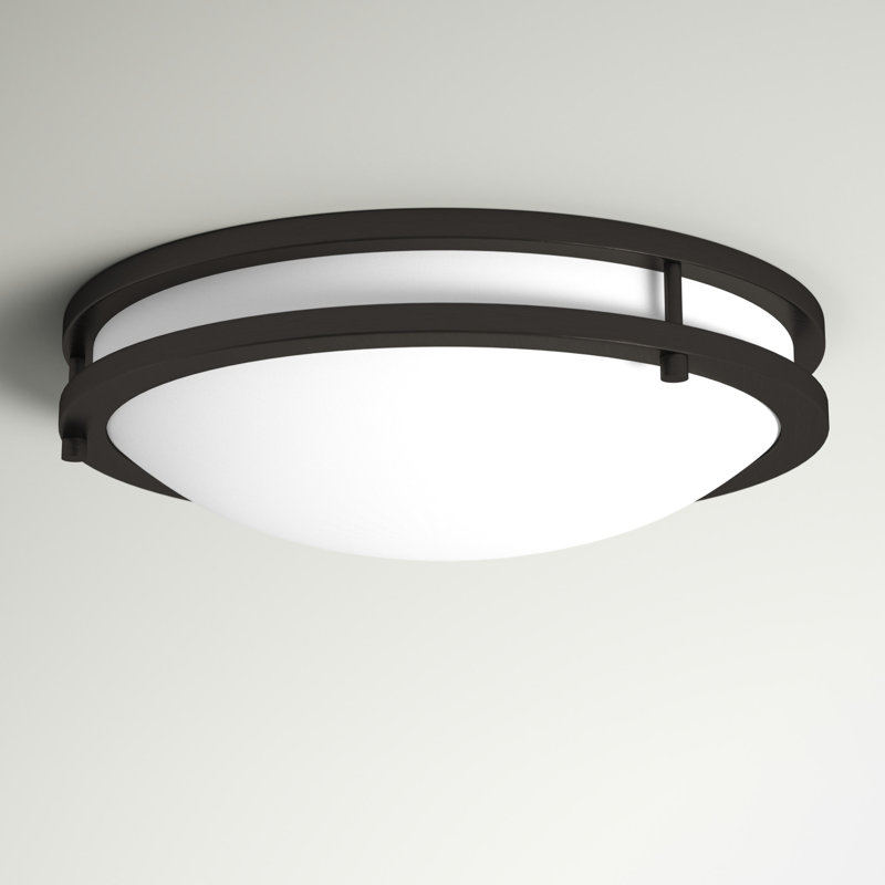 Mahone Acrylic LED Flush Mount, 4.13" H x 14.5" W x 14.5" D, Antique Bronze