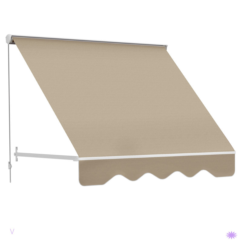 Arm Manual Retractable Window Awning Sun Shade Shelter For Patio Balcony Outdoor, Aluminum