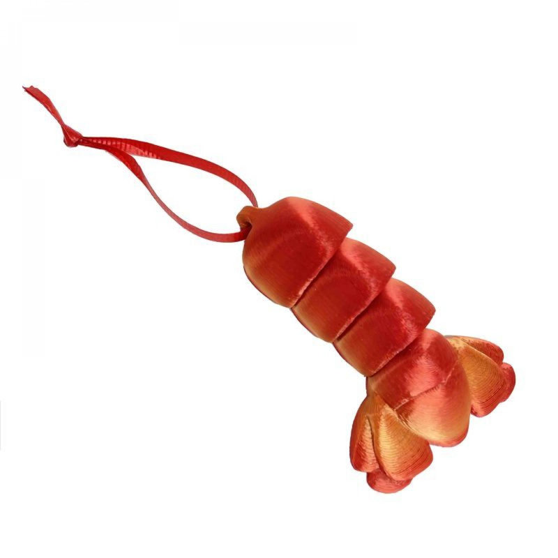 Ornements de queue de homard longs imprimés en 3D rouge et or