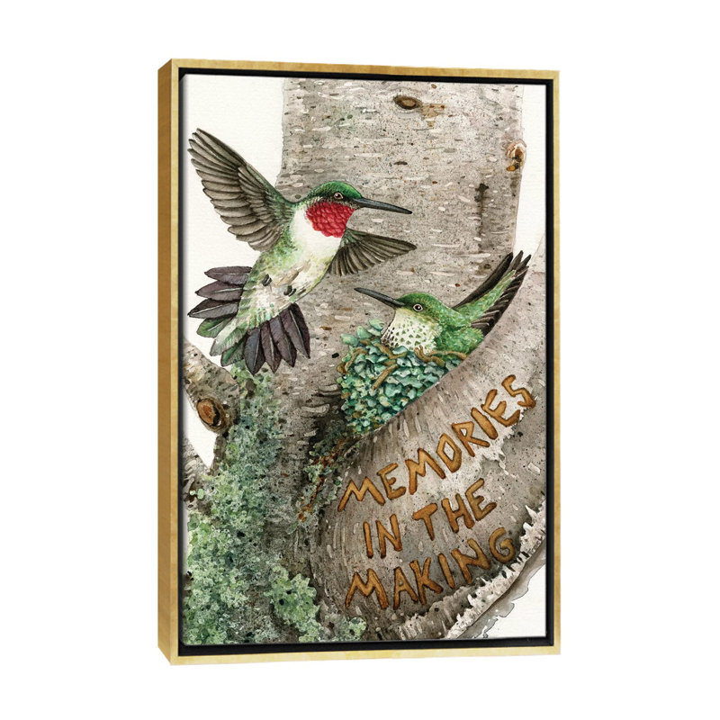 «Memories in the Fabrication» par Tracy Lizotte - impression d'art graphique, Toile avec cadre doré, Non mat