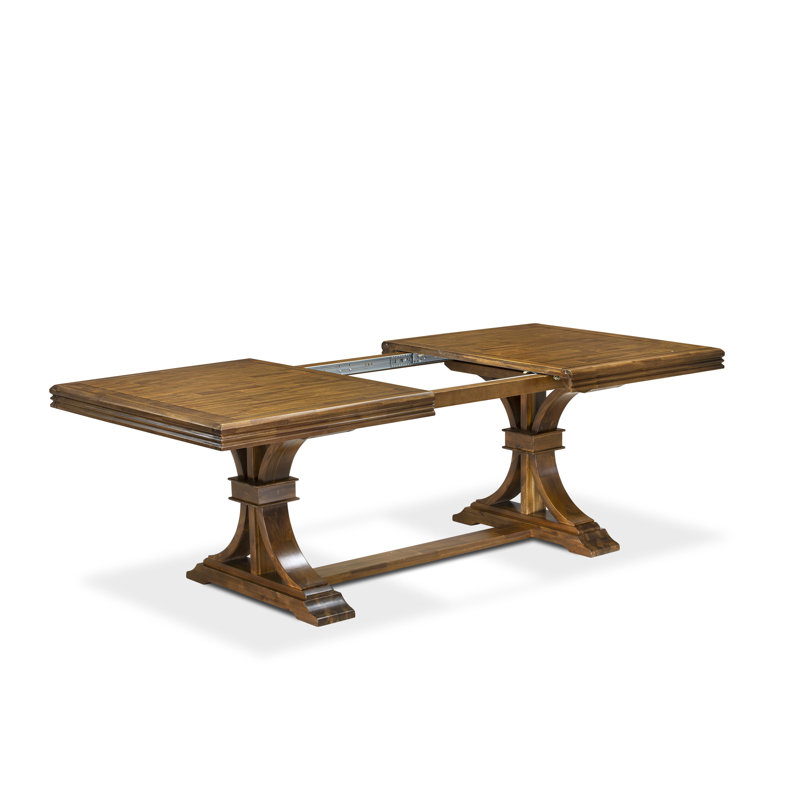 L'ensemble de table à manger moderne 7 pièces se compose d'une table rectangulaire et de 6 chaises modernes en tissu de lin gris, finition noyer antique