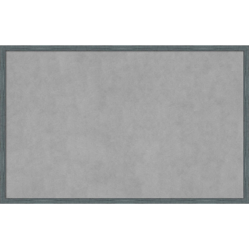 Tableau magnétique encadré étroit bleu-gris rustique, H 21 po x l 33 po