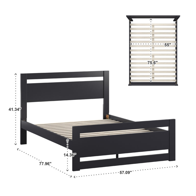 Ayaan Platform Bed, Vulcan Black, Full