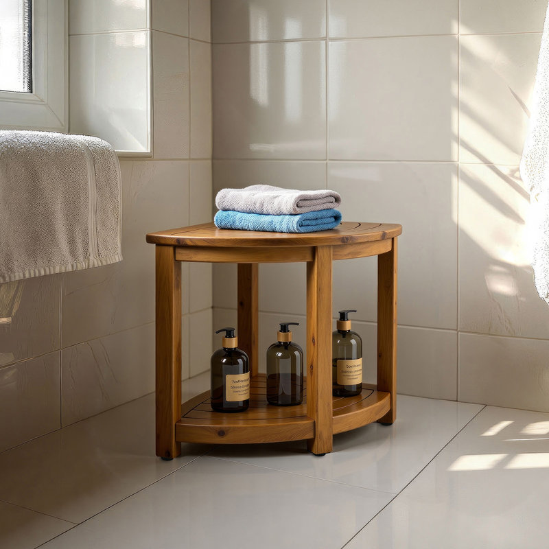 Banc de douche en teck l 25 po