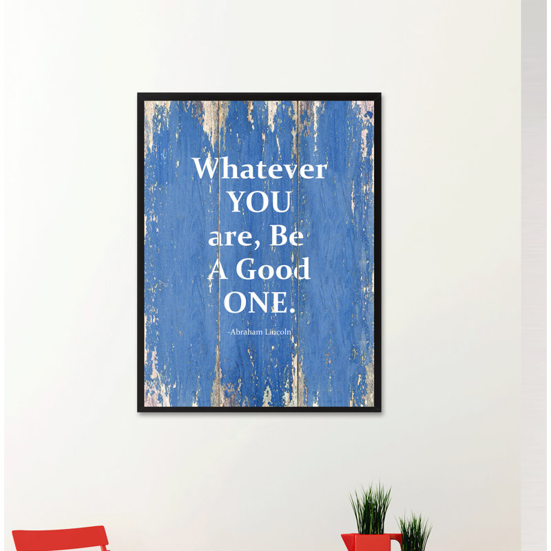 «W souhait You Be Be Good One», reproduction d'art textuel sur toile encadrée, H 29 po x l 22 po x P 1,13 po