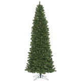 7.5' Flocked Red Fir Artificial Christmas Tree with 300 LED Red Lights
