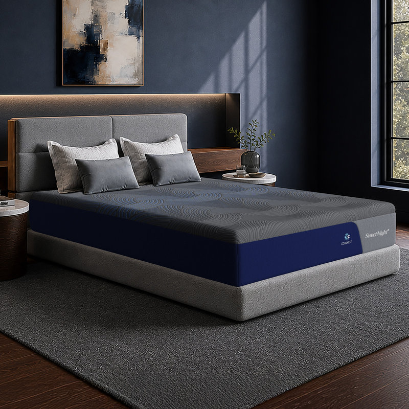 Sweetnight CoolNest Pro 14“ cooling gel memory foam mattress, medium firm, 7-zone support, CertiPUR-US, Twin, 14"