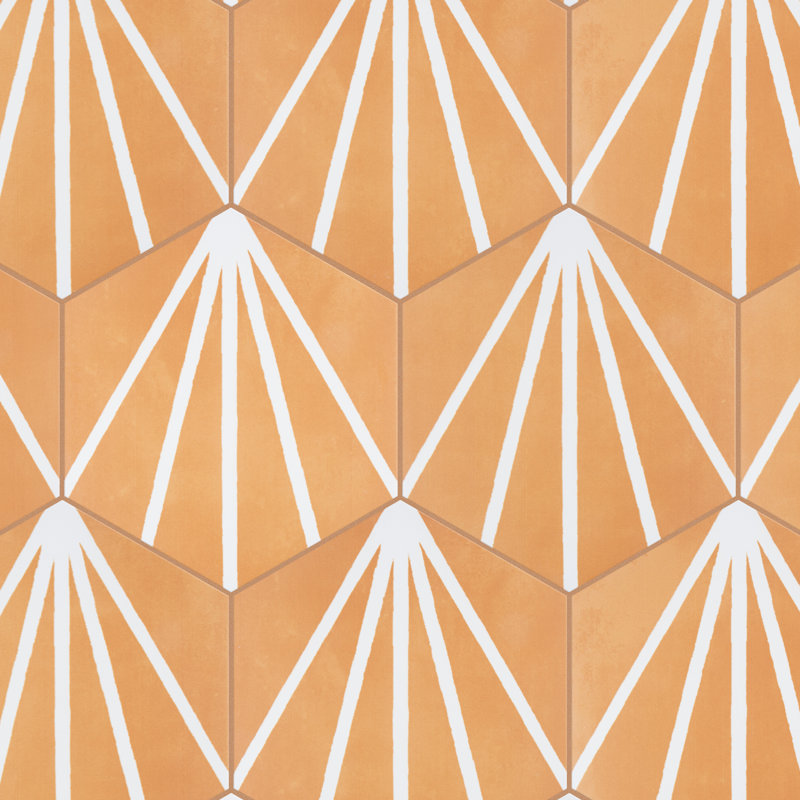 Horizon Dawn 7-3/4" x 9" Porcelain Patterned  Wall and Floor Tile, Mostaza