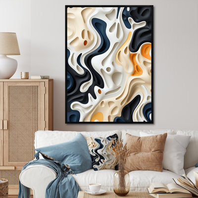 " Black White Labyrinth Pattern "