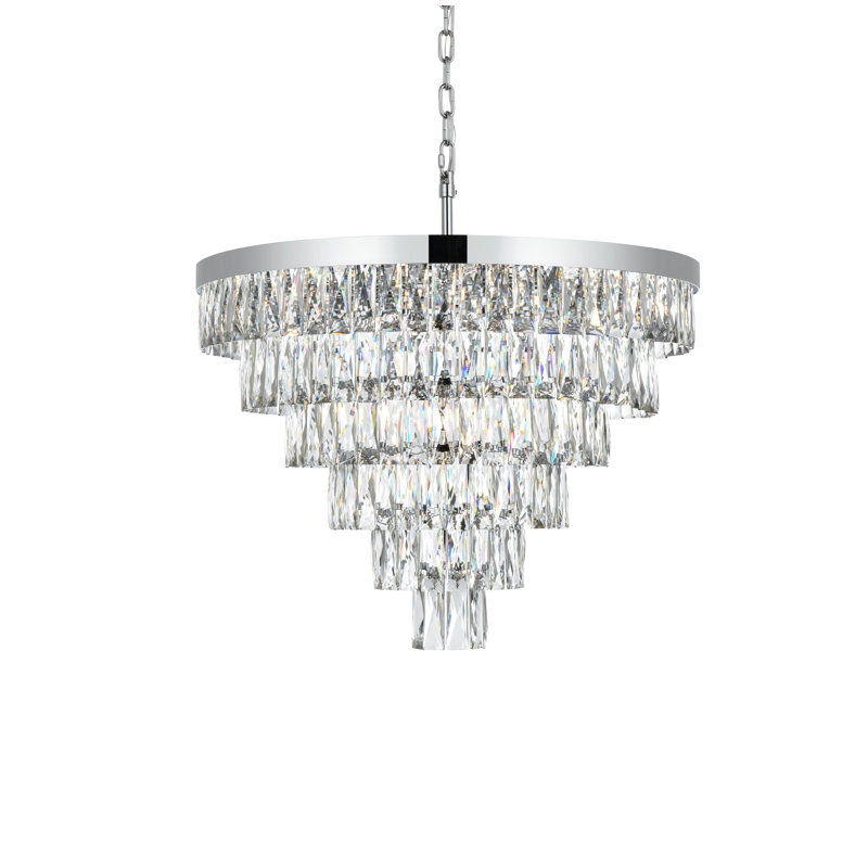 Lustre rond 27 pouces Iva, Chrome chrome