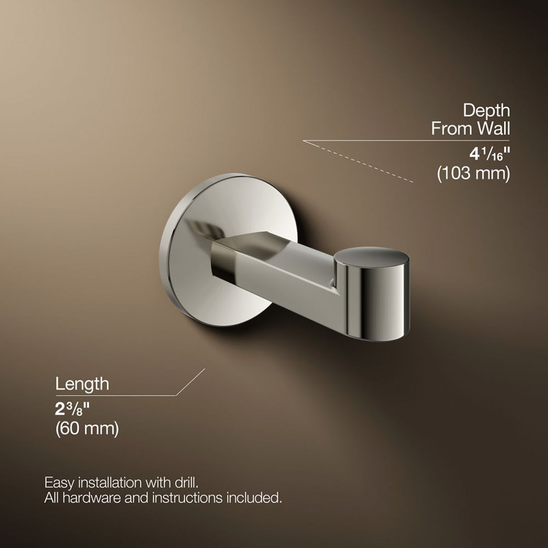 Components™ Robe Hook, Polished Nickel