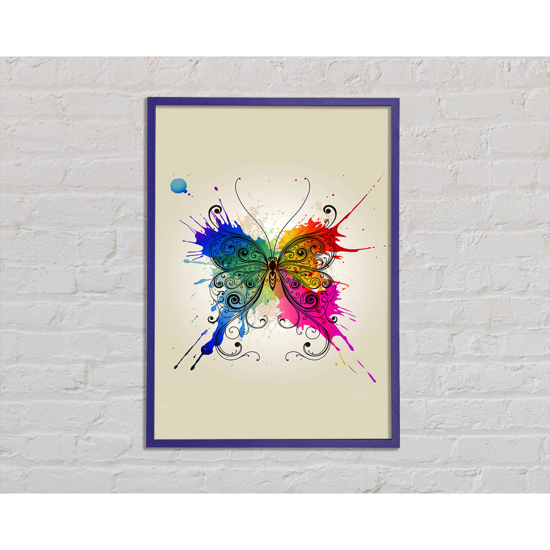 Rainbow Splash Butterfly - Einzelner Bilderrahmen Kunstdrucke