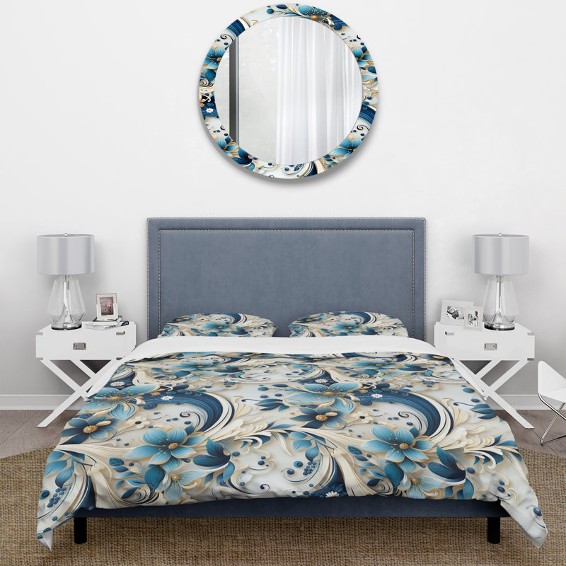 Literie à motif cachemire Nautical Allure, Housse de couette pour grand lit et 2 taies décor