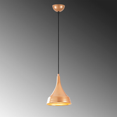 1 - Light Copper/Black Single Pendant
