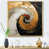 Toile avec cadre flottant or