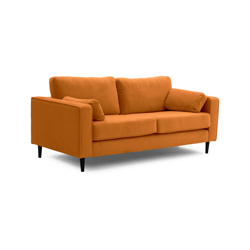 Millerville Velvet Sofa, 93"H x 193"W x 93"D, Orange