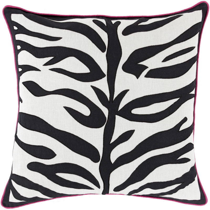 Valentina Animal Print Linen Pillow Cover, 20" x 20", Taupe/Brunt Orange