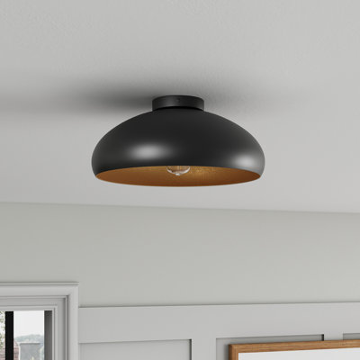 Luminaire encastré à 1 lumière E26 60W de 15,75 pouces avec finition noire peinte