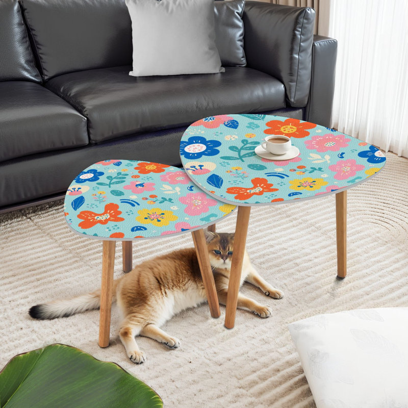 Ensemble de 2 tables basses gigognes Triangle