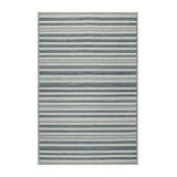 Washable Pale Blue White Striped Area Rug
