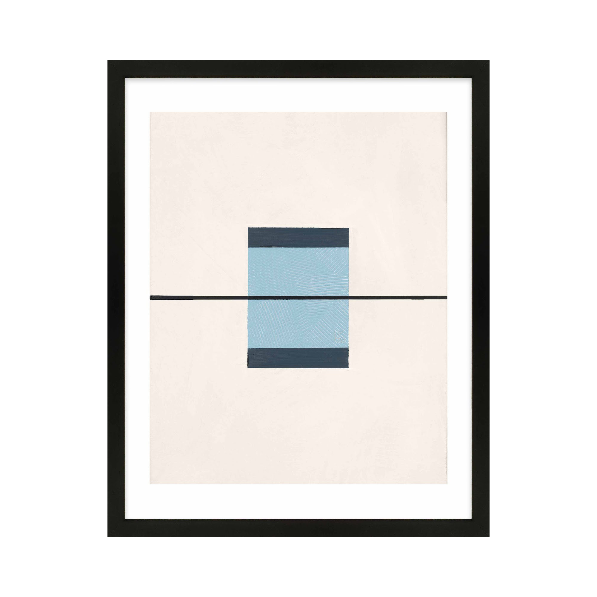 Black And Blue 1 by Robert Kamnatnik, 30" H x 24" W x 1.25" D, Black