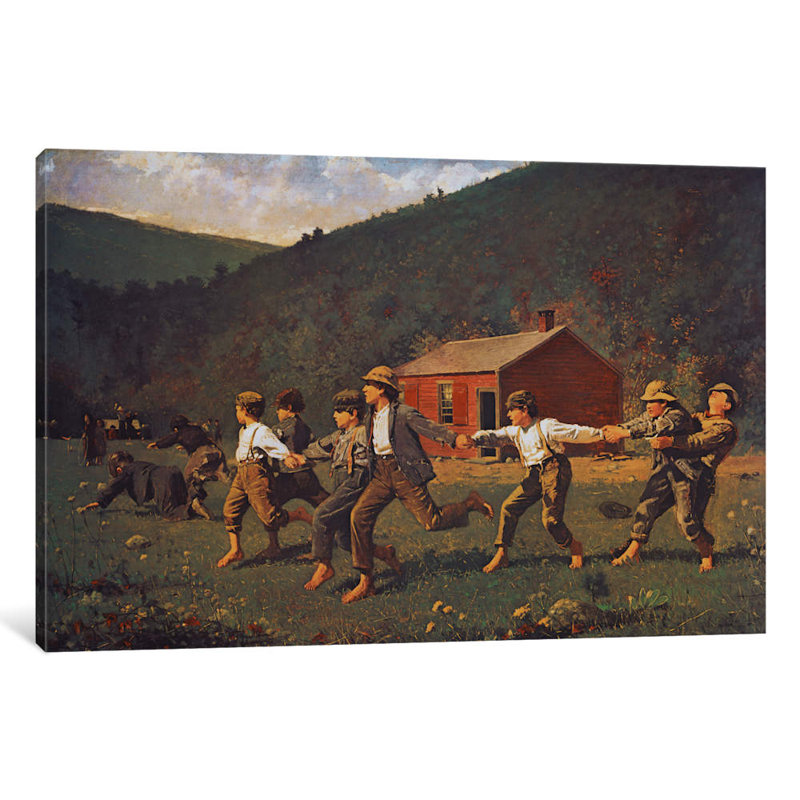 Snap The Whip (Butler Institute Of American Art) by Winslow Homer - Wrapped Canvas Painting