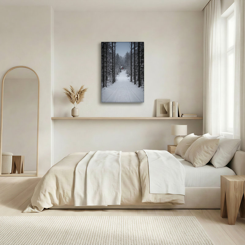 Ensemble de 1 tableau sur toile Forêt enneigée, H 48 po x l 36 po, Toile tendue