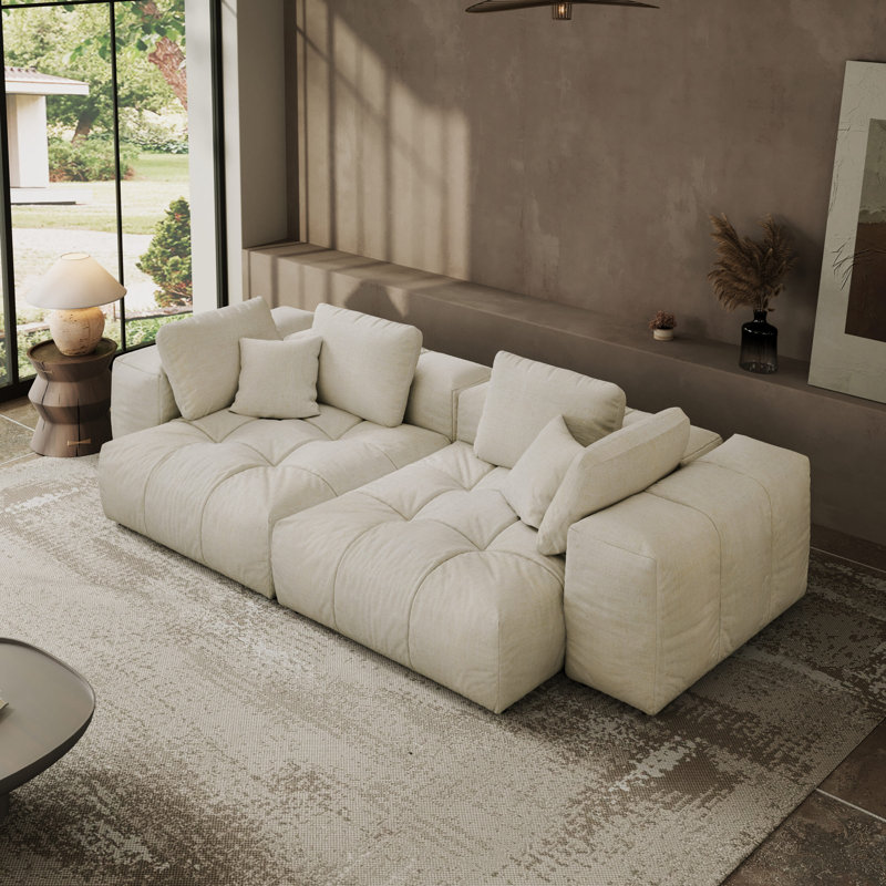 Canapé modulaire modulaire, siège à combinaison profonde surdimensionné, housses de coussin amovibles et lavables, tissu, rembourrage en duvet