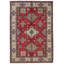 Tapis unique à motif géométrique moderne rouge 6 x 9 Kazak
