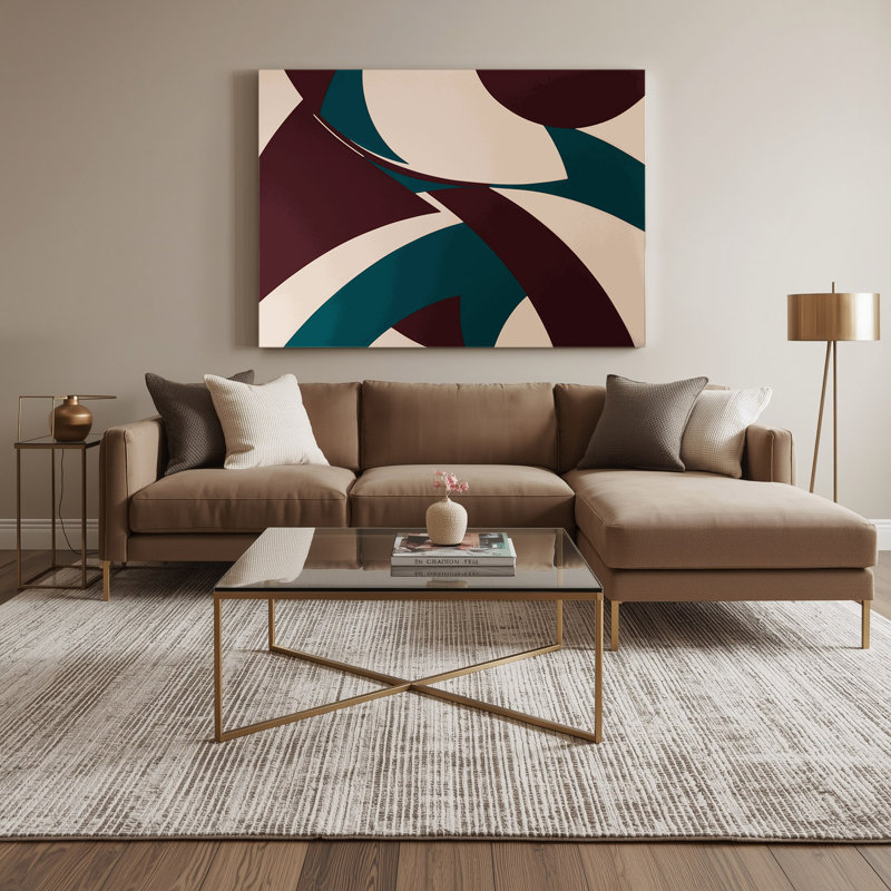 Geometric Abstraction 60 Red Canvas Wall Art