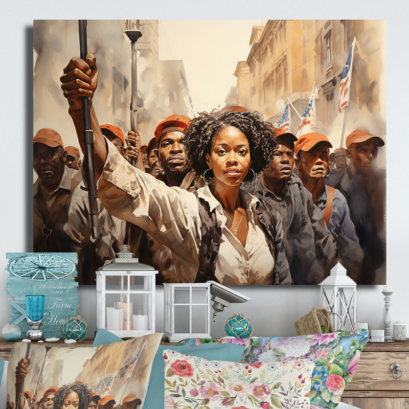 Art afro-américain puissant - impression afro-américaine sur métal, H 24 po x l 32 po